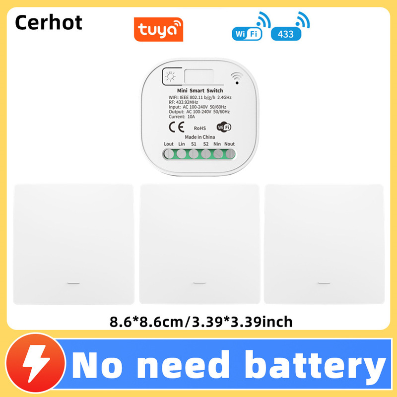 電池不要、防水、スマート、自己発電、ワイヤレス、動力エネルギー式スイッチ、リバウンド式、家庭用、リモート操作、自由に貼れるリモコンボタン|undefined