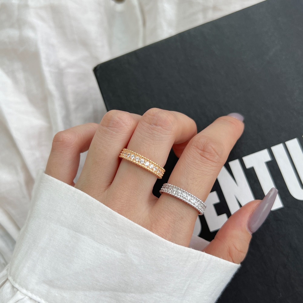 925 Sterling Silver Zircon U Shape Waves Heart Shape Rings display picture 22