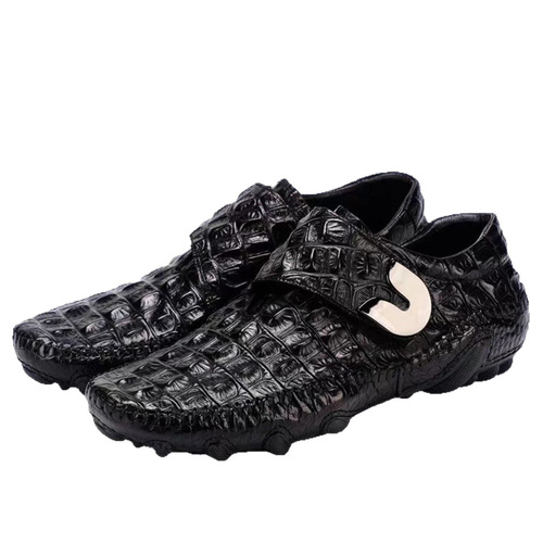 New leather cobble shoes for men, soft-soled casual leather shoes, trendy shoes, business shoes for men, crocodile pattern