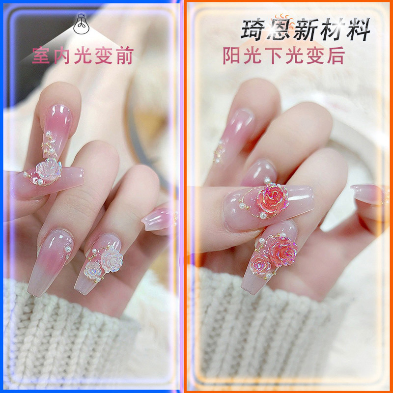 Nail Camellia ice transparent wholesale patch accessories simple sweet resin nail jewelry wholesale accessories flowers