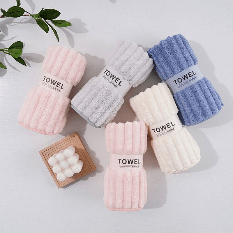 Toallas de barra de caramelo para el hogar que el algodón absorbe agua no pierde cabello para baño de parejas de coral toallas suaves para la piel