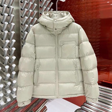 25fw跨境南油高版本秋冬新款拉链口袋饰三角标连帽时尚保暖羽绒服