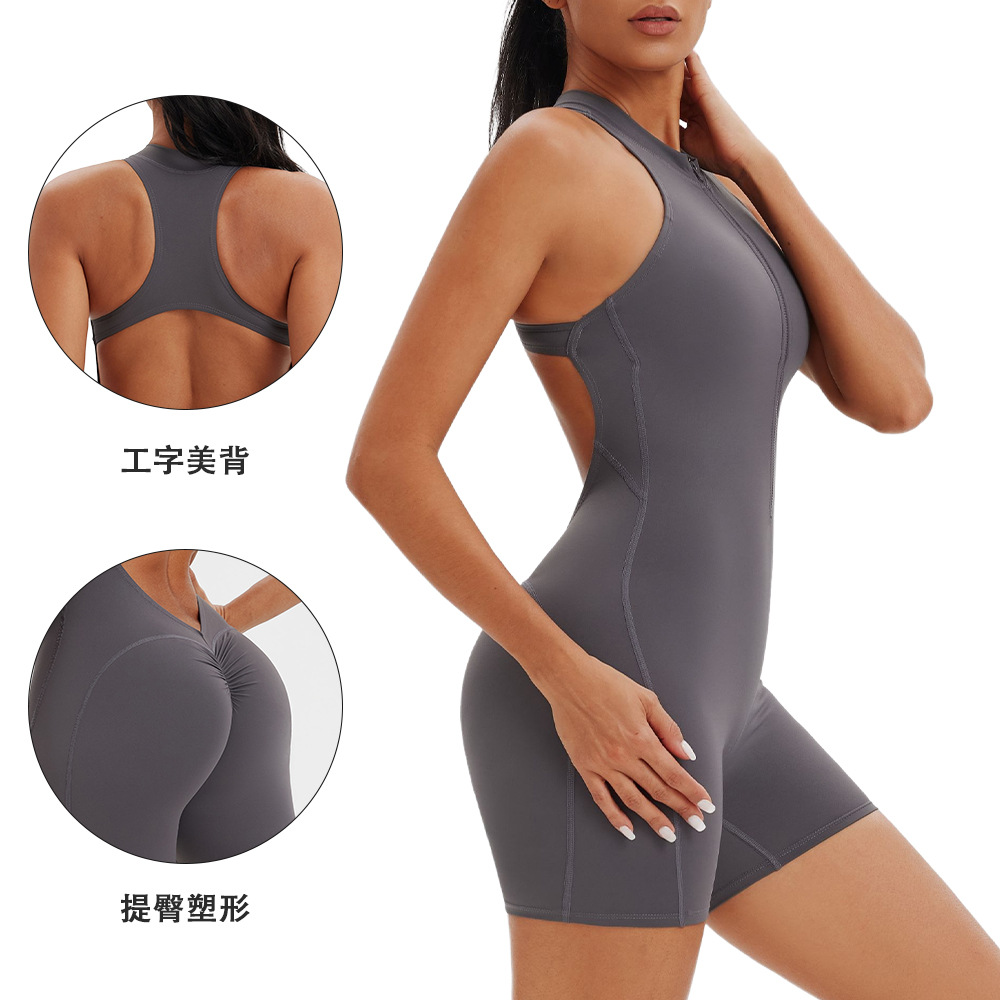 2025 moda de moda transfronteriza europea y americana ropa de yoga medio cardián de espalda abierta, caderas cerradas abdominales, camiseta, pantalones cortos