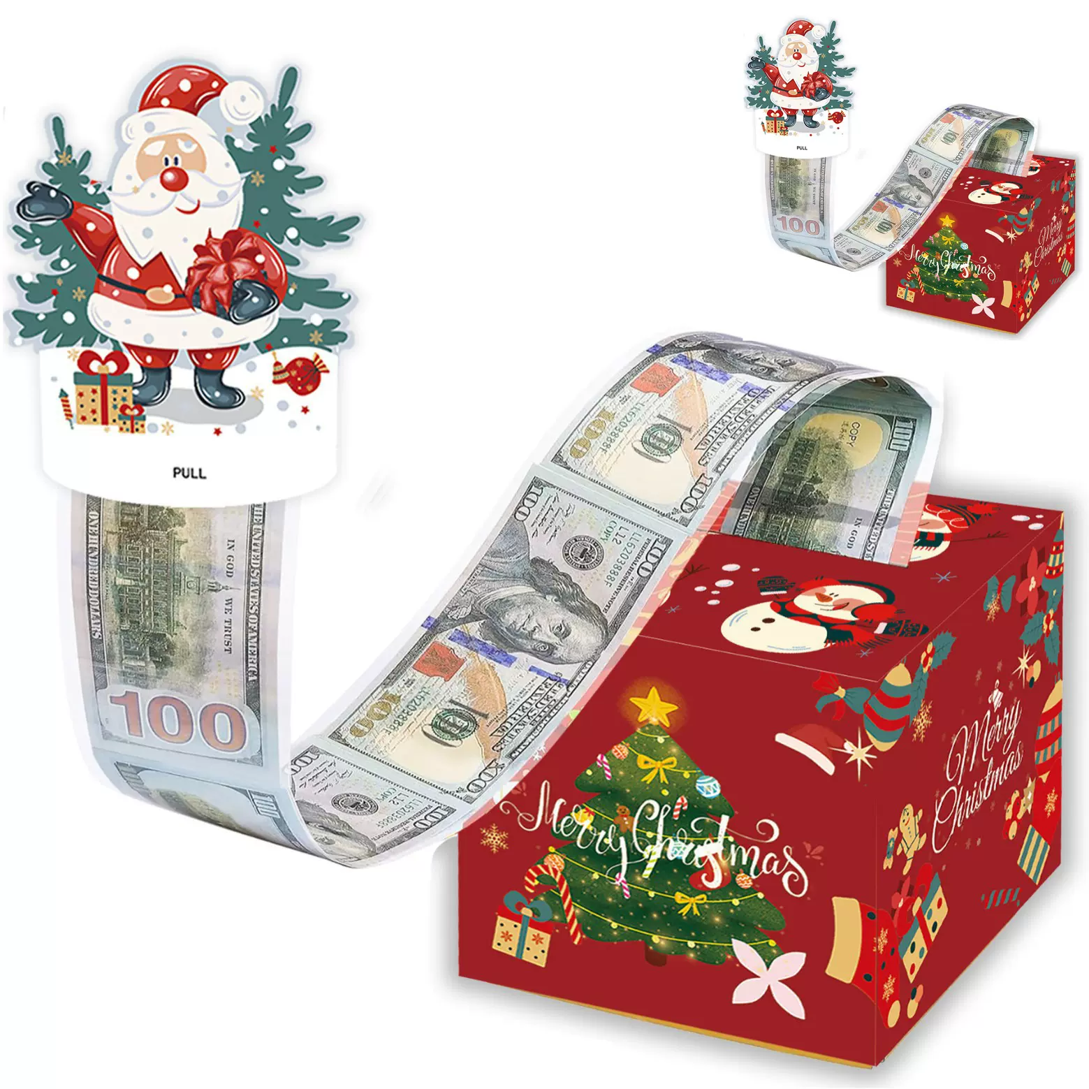 现货圣诞节抽钱盒套装儿童惊喜礼品50个透明袋惊喜盒场景布置礼盒