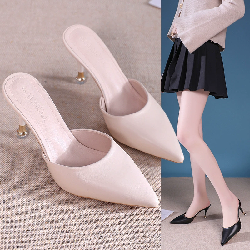 Женские туфли больших размеров 34-45, женские полусабо 44 размера, модные универсальные босоножки на шпильке 43 размера, ленивые туфли на высоком каблуке 44 размера