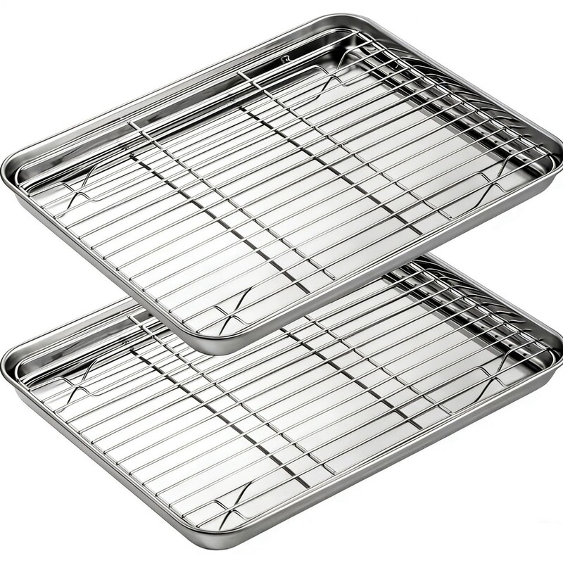 Amazon 304 Stainless Steel Square Tray Multi-Purpose Oven Tray Flat Baking Tray Cooling Rack Set Grid Baking Rack Amazon 304 Stainless Steel Square Tray Multi-Purpose Oven Tray Flat Baking Tray Cooling Rack Set Grid Baking Rack
