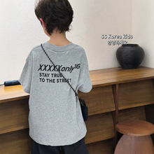 进口韩国面料时尚男孩上衣2026新款儿童春夏装纯棉高质感短袖T恤