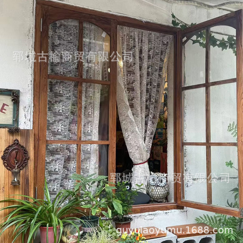 Vintage Elm Sliding Window Wabi-Sabi Style Vintage Elm Window Vintage Elm Sliding Door and Window Outdoor Sliding Window