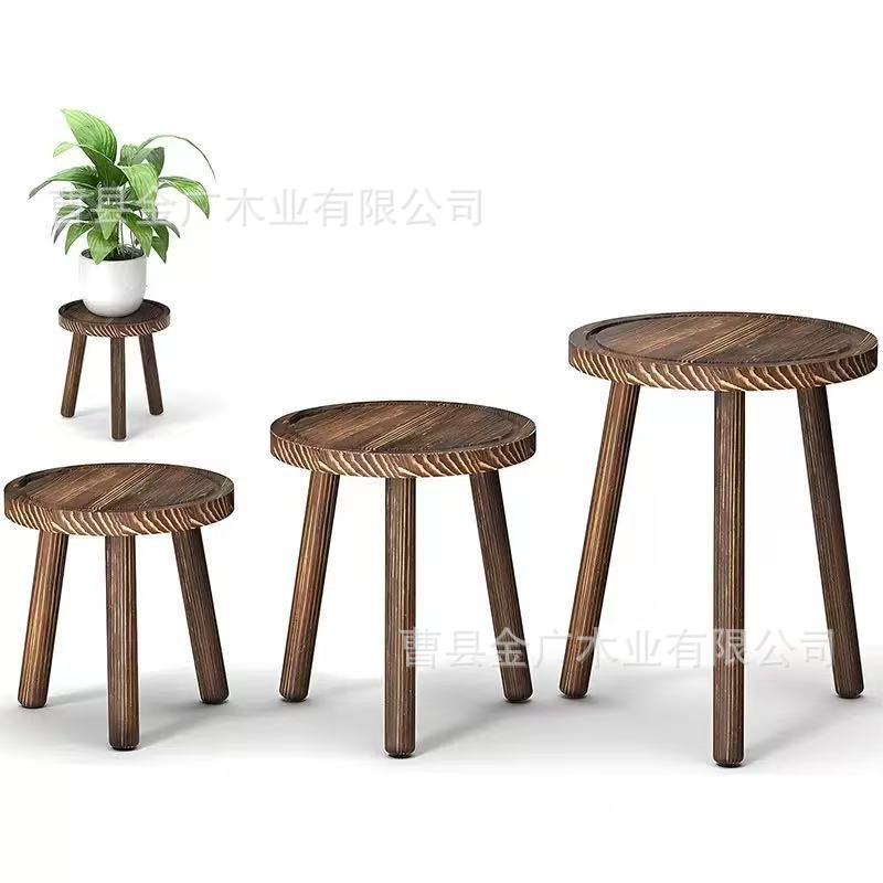 Solid Wood Indoor Flower Stand, Elevated Flower Pot Storage Rack, Balcony Plant Stand, Green Plants, Succulents, Indoor Bonsai Display Stand