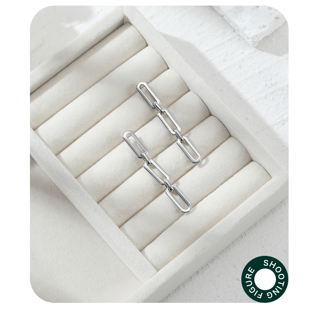 French Style Geometric Stainless Steel Earrings Plating Stainless Steel Earrings