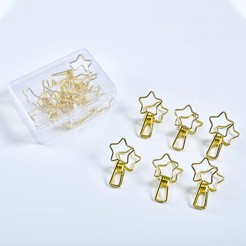 Long-tail clip metal creative fish tail clip five-pointed star electroplated document organizer photo clip swan tail clip invoice clip