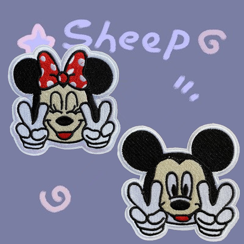 自粘款卡通动漫动物刺绣布贴衣服包包装饰贴花修补贴破洞补丁贴