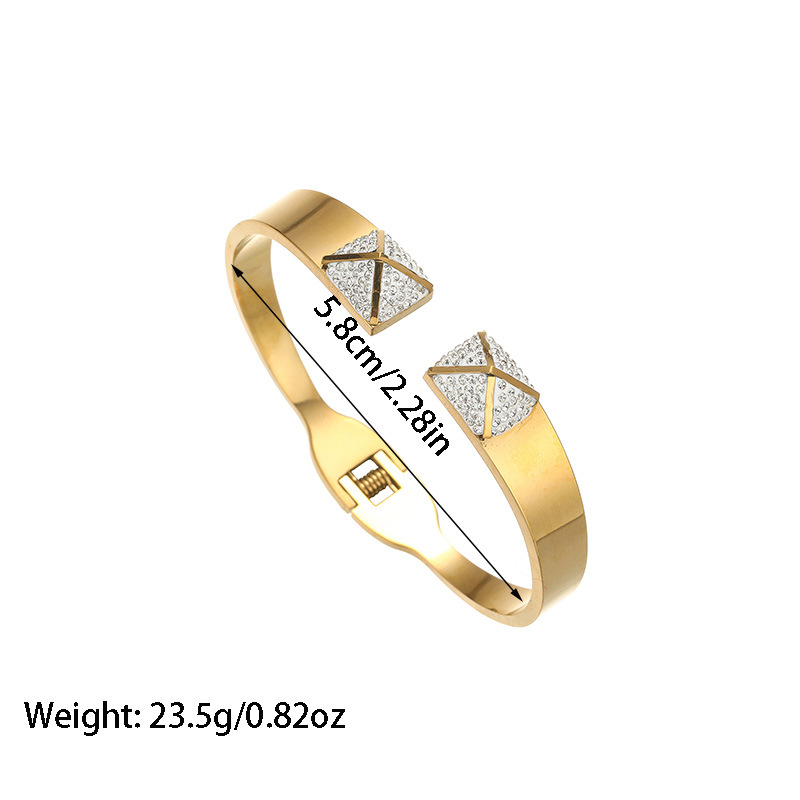 29g Weight Bangle Classification Titanium Steel Chain Material 1 Piece Quantity Holiday, Party Occasion Titanium Steel Material Geometric Pattern 2025 Spring and Summer Season Women's Gender Plating Design Elegant, Glam Style Elegant Glam Geometric Titanium Steel Bangle In Bulk 4