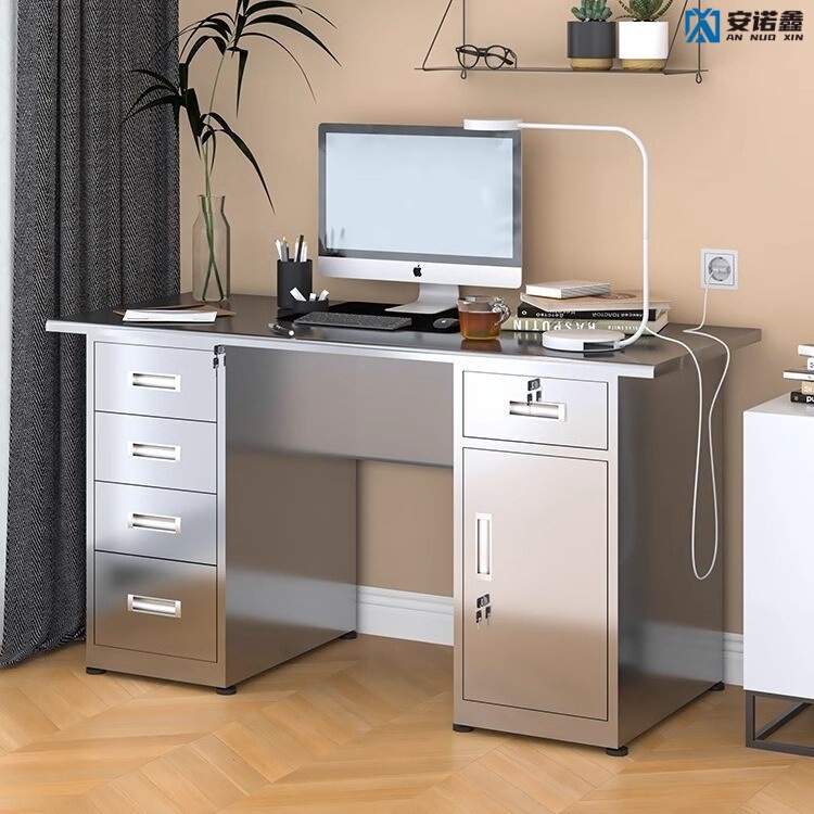 Stainless steel computer desk dust-free purification workshop workbench laboratory medical console desk with lock drawer Stainless steel computer desk dust-free purification workshop workbench laboratory medical console desk with lock drawer