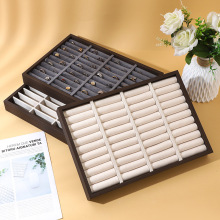 首饰盘复古黑胡桃色手表手镯手链耳饰戒指挑选盘珠宝收纳展示托盘