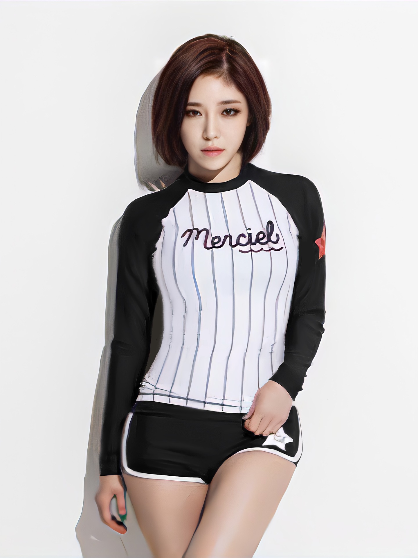 Nuevo buceo protector solar de mangas largas poliéster mujer natación de playa surf snorkeling trajes de baño de aguas termales