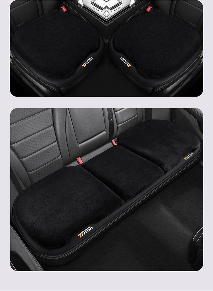 New 3D Large Rabbit Fur Autumn and Winter Warm Plush Car Interior Accessories Car Seat Cushion Single Piece Three-Piece Set Seat Cover Seat Cushion