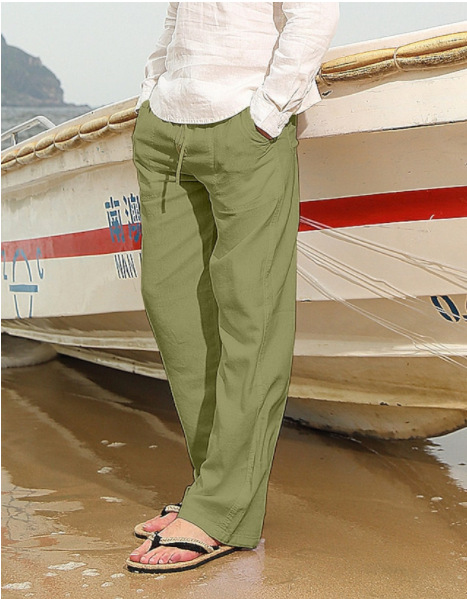 2024 meeste linased vabaaja mitme taskuga püksid_voghion.com