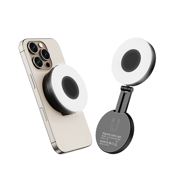 Extended magnetic fill light 360° rotation - black