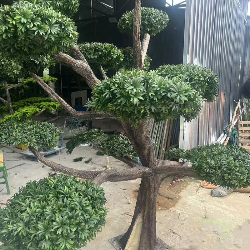 批发仿真造型罗汉松四季常青仿真松树盆景室内商场装饰景观美人松|undefined