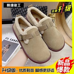 2025年旧正月の新型ins超火百合博ケン女子学生靴復古一足足軟底滑り止め保温靴