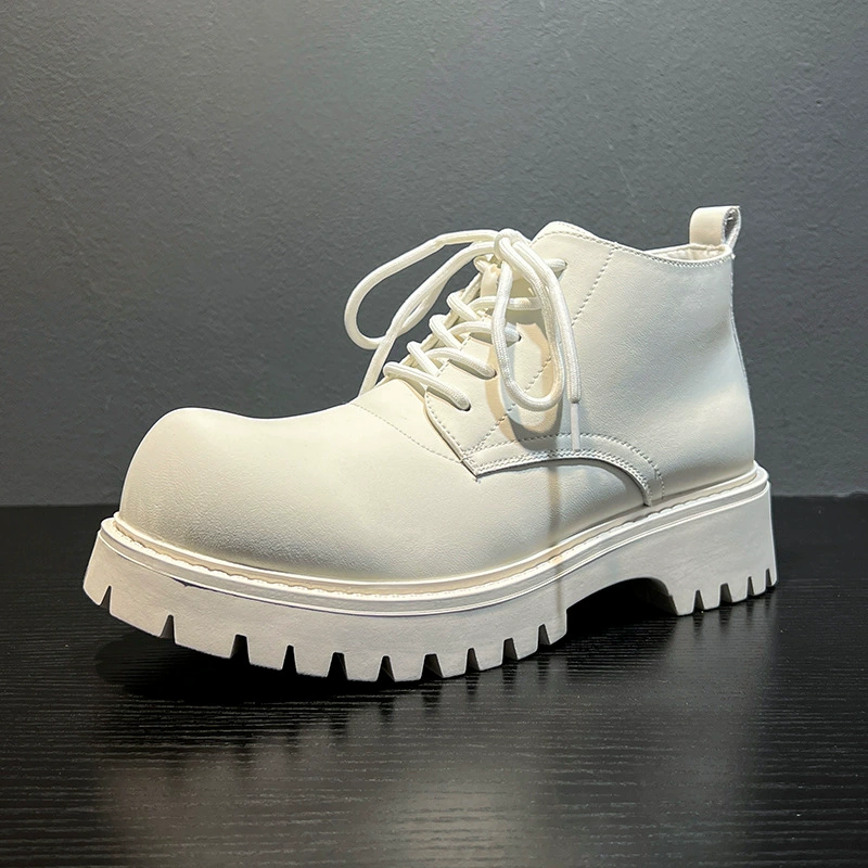 Martin сапоги пара осенней и зимней модной моды мужские средние сапоги толстые сапоги сапоги высокие кожаные туфли 18922-B