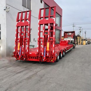 13m Mechanical Transport Lowbed Semi-Trailer Hook Machine Plate Trailer Lowbed Large Piece Transport Semi-Trailer Manufacturer
