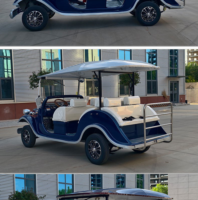 8-Seater Electric Sightseeing Car for Tourist Areas, Real Estate Sales Offices, House Viewings, Hotel Receptions, and Vintage Car Tours