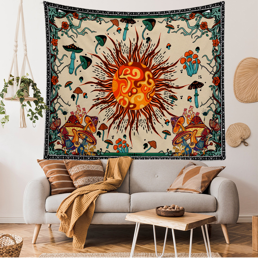 국경 간 인기 판매 아마존 대외 무역 걸이 천 배경 천 보헤미안 스타일의 태피스트리는 사진과 함께 제공되며 태피스트리 소스 공장을 결정합니다