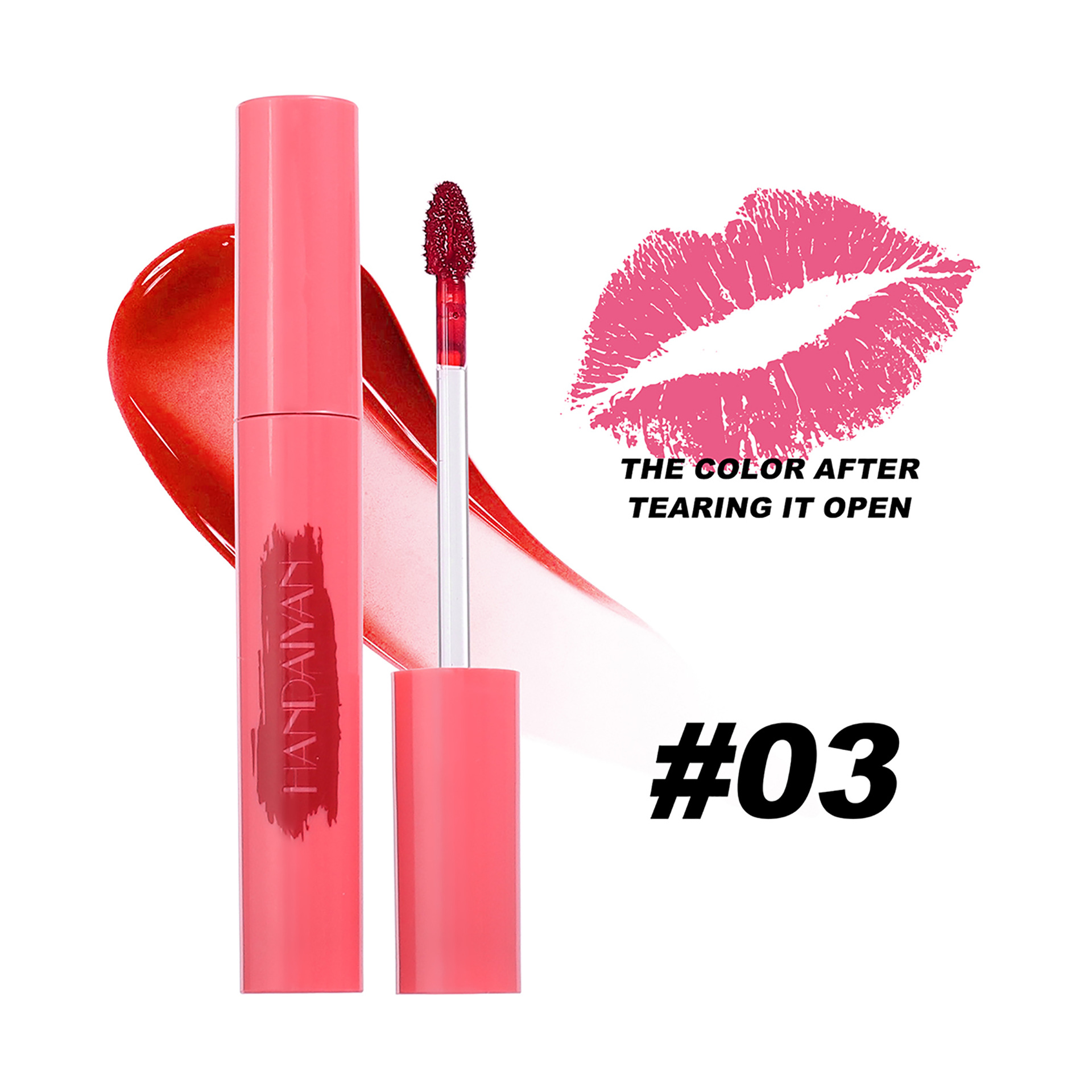 Transfronterizo lágrima esmalte de labios 6 colores lápiz labial Handaiyan mate esmalte de labios niebla de color de fondo lágrima esmalte de labios image 9