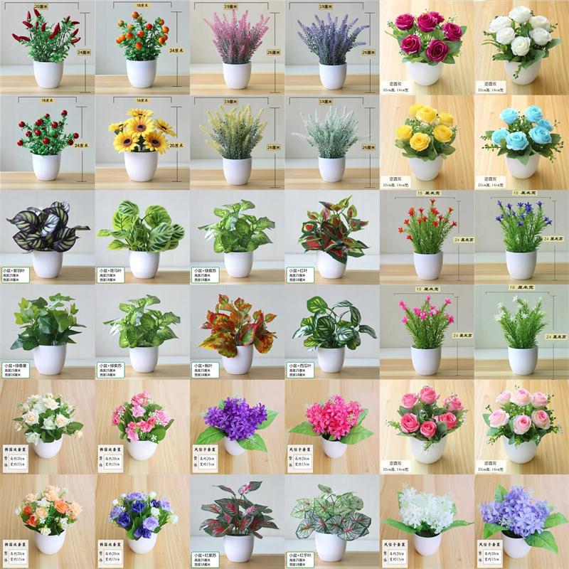 Fake Flower Pothos Flower Set Living Room Home Decoration Plastic Floral Ornaments Dining Table Small Bonsai Flower Potted Plants