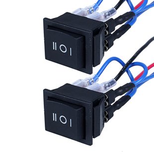 2 pieces of switch polarity reverse rocker switch, DPDT 6-pin 3-position self-locking double reset rocker toggle open