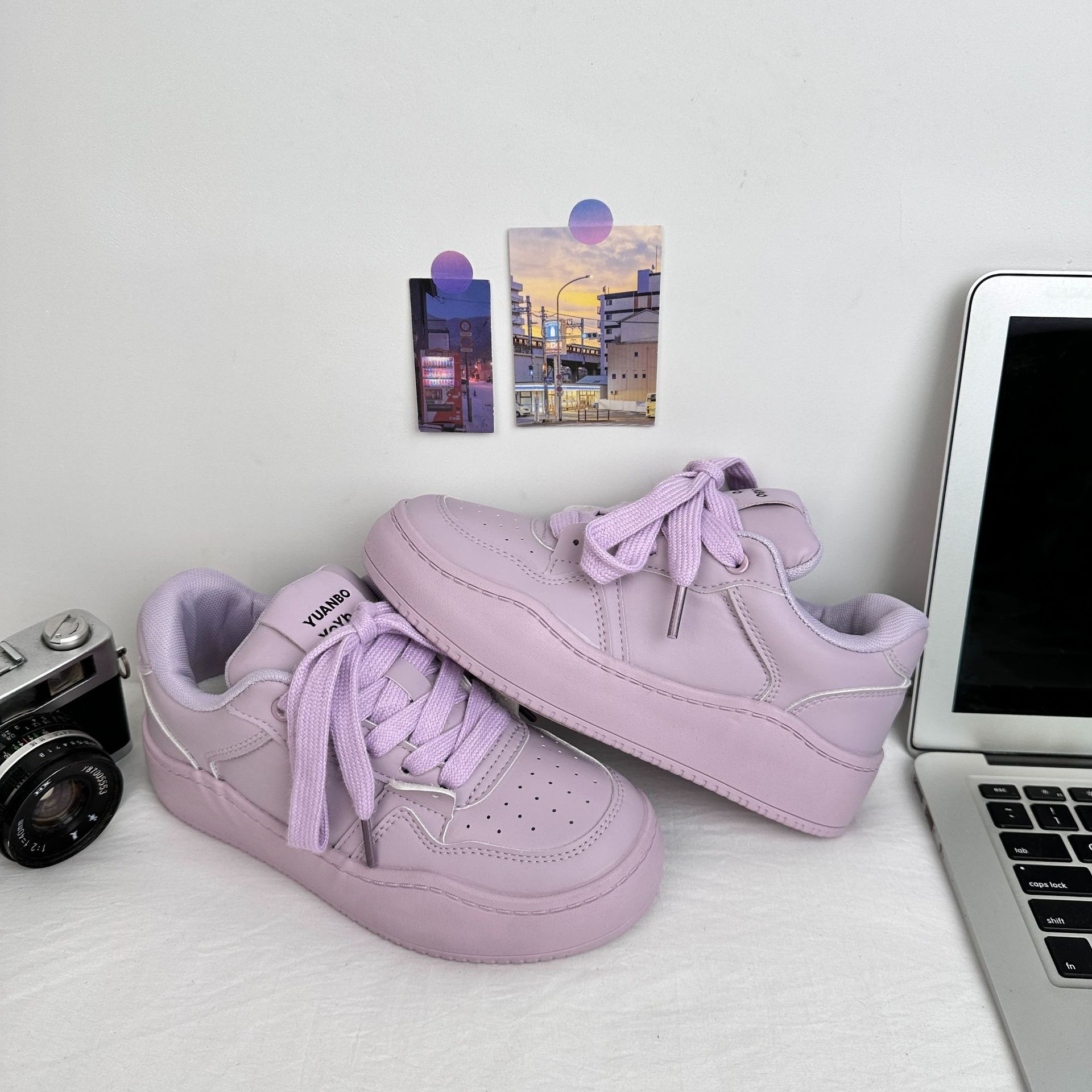 Far Wave 2025 Spring Student All-Match Shoes Tendencia Color sólido Estilo universitario Zapatos blancos Zapatos de lona coreanos para mujer