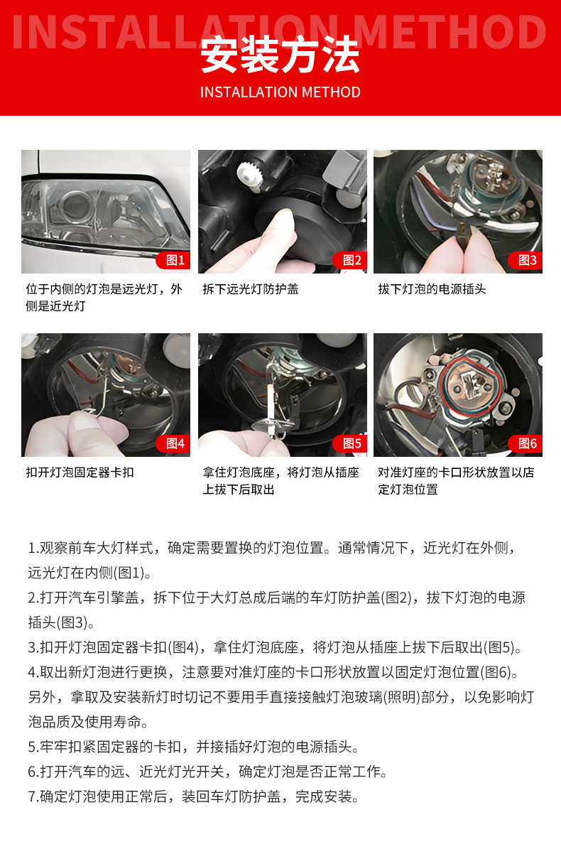 Directly supplied by the manufacturer: collection of car front headlights, high beam bulbs 12v55w24v100w, high-brightness car headlight bulbs