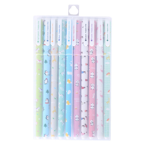 Creative color gel pen 0.5mm small fresh 10 gel pen set student stationery water-based signature pen