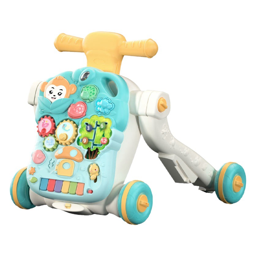 Bebé mano empuje caminante anti-o-pierna multi-funcional anti-flip bebé puede sentarse 4-en-1 caminar juguete ayuda