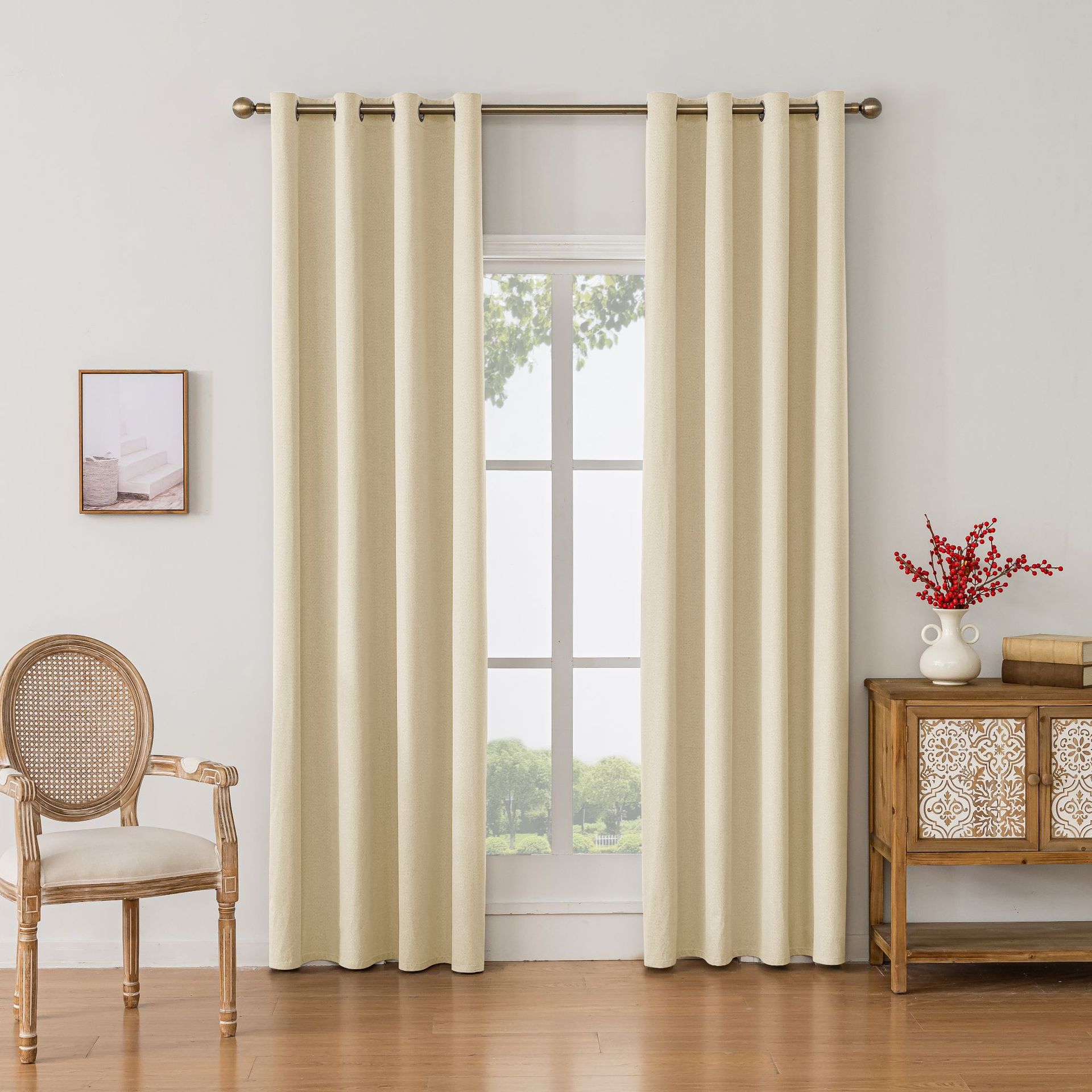 Transfronterizo exclusivamente para comercio exterior de Amazon, cáñamo sin luz, dormitorio, sala de estar, cortinas, cortinas al por mayor, curtains