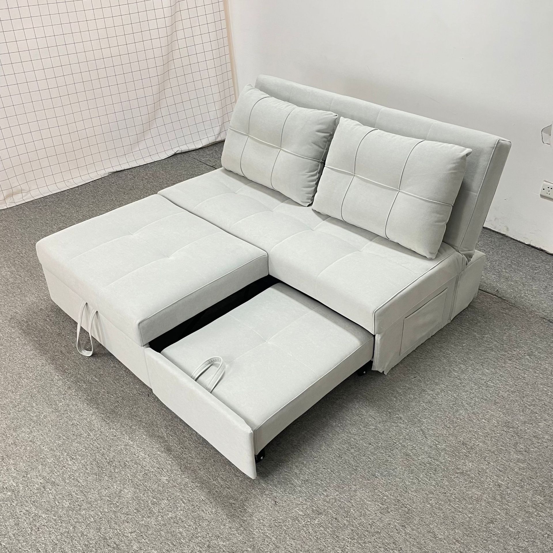 Sofá multifuncional sin reposabrazos doble doble sala de estar de alquiler de tecnología de tela sofá cama plegable