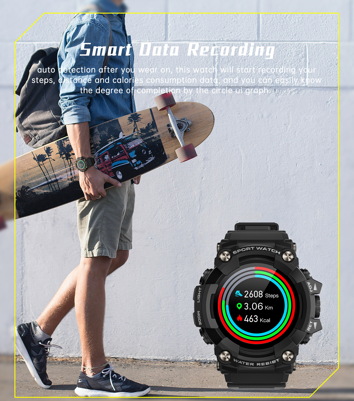 Nuovo orologio da uomo di vendita caldo T6 Tre prevenzione Sport all'aria aperta Smart Watch Full Circle IP68 da 1,28 pollici Impermeabile Modalità sportive multiple_voghion.com