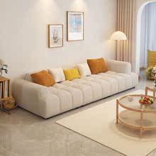 輕奢奶油風科技布沙發小戶型客廳簡約直排三人位坐寬布藝沙發