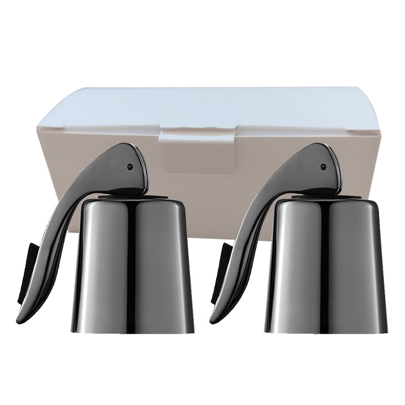 후드가 있는 총 2개, 검정색 전체 플라스틱 손잡이 플러그 박스