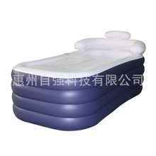 源头工厂定制logo欧洲热卖充气浴缸成人泡澡桶PVC折叠户外沐浴桶