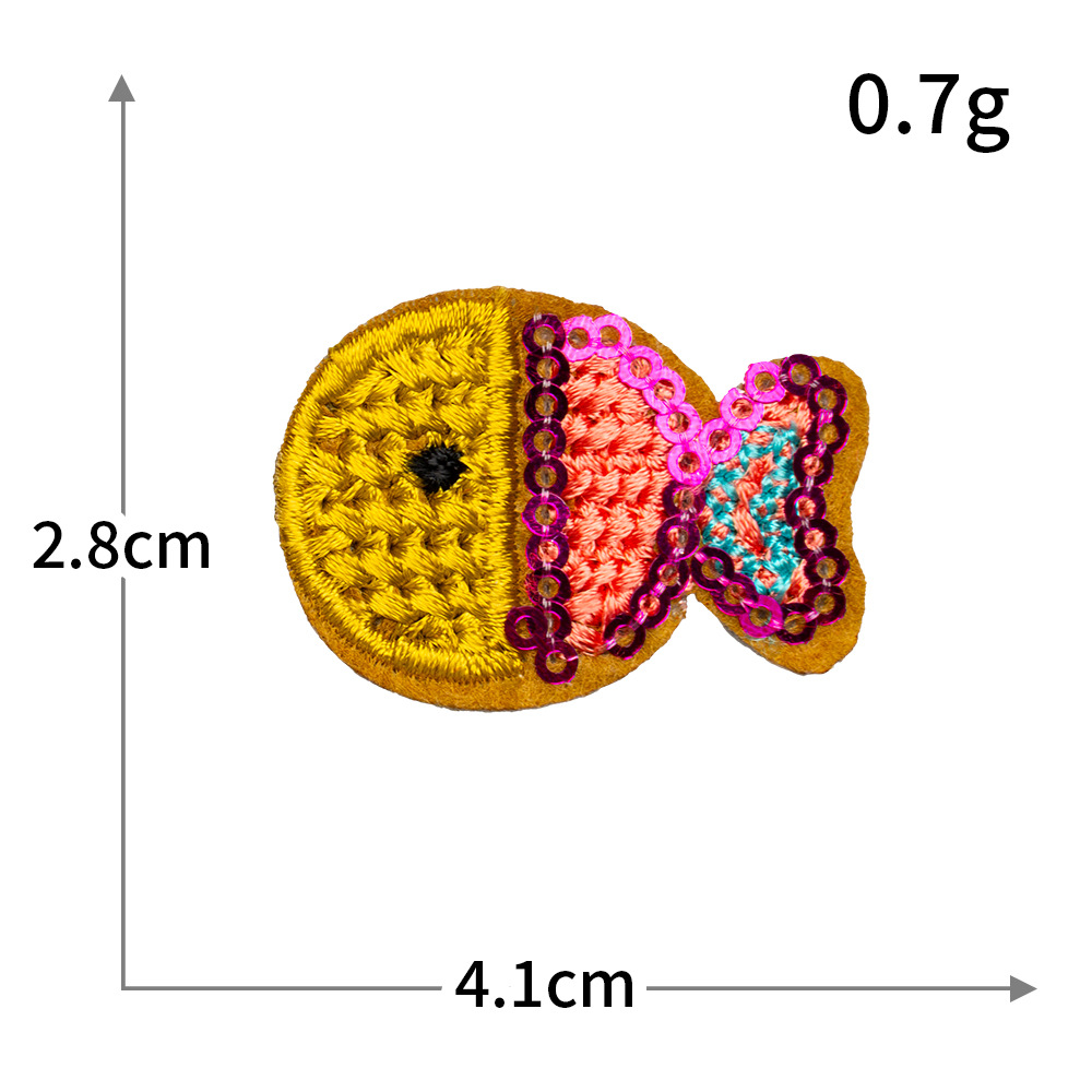 Bordado por computadora de tamaño pequeño, abeja, mariposa, pez, velero, bordado, pegatinas de tela, ropa sin costura, parches rotos, accesorios de ropa