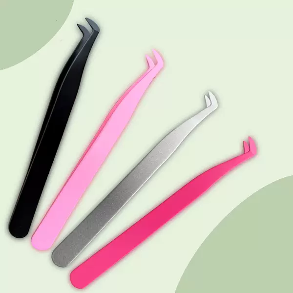 Manufacturer's Stainless Steel Eagle-Beak Tweezers for Grafting False Eyelashes, Precision Flowering Eyelash Tweezers, 7-Shaped Tweezers, Beauty Bead Tools
