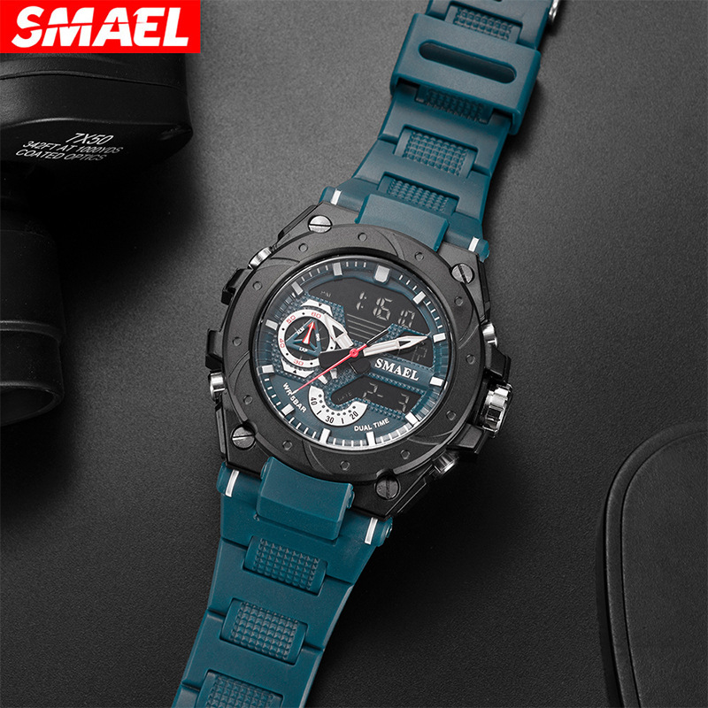 Reloj digital SMAEL 8060 para hombre, deportivo, multifuncional, de aleación, con esfera grande.
