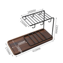 6BUJ金色咖啡杯架子带木托盘6杯挂架家用陶瓷杯茶杯架茶具收纳架