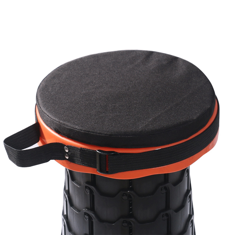 定制坐垫圆形加厚海绵垫折叠伸缩凳收纳旅游凳防水牛津布坐椅垫