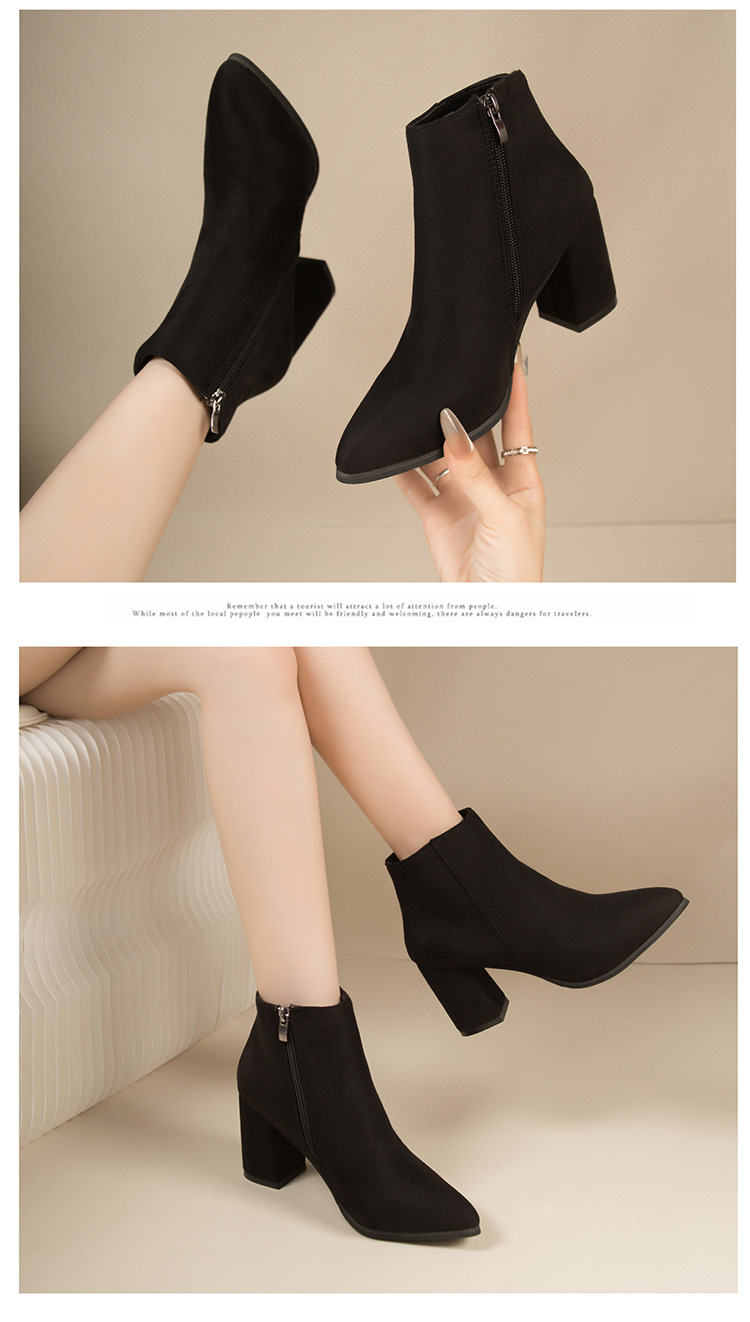 Damen Stiefeletten Mit Absatz Aus Wildleder Für Den Winter_voghion.com