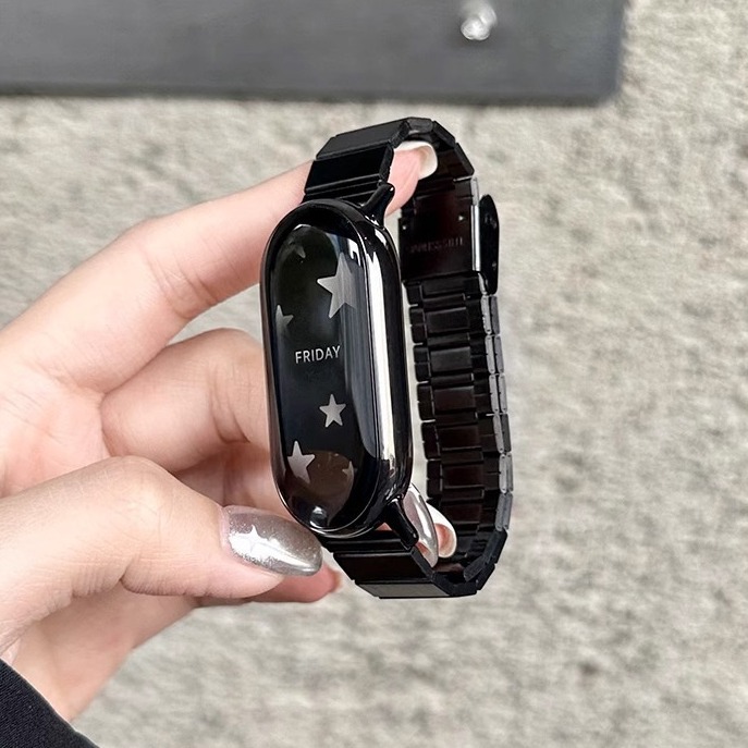 Suitable for Xiaomi Mi Band 10/9, Metal Wristband Nfc Version, One-Bead Buckle Piece with Hollow Mi Band 8 Watch Strap