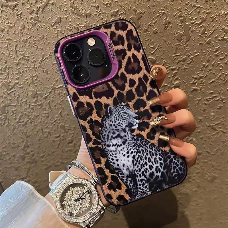 Nuevo estampado de leopardo para iphone16 funda para teléfono móvil Apple 15promax/14 personalidad 13pro12 Europa y América 11xr